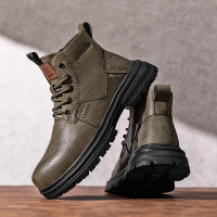 马丁靴男士秋冬季新款厚底高帮英伦复古工装男款机车休闲皮靴