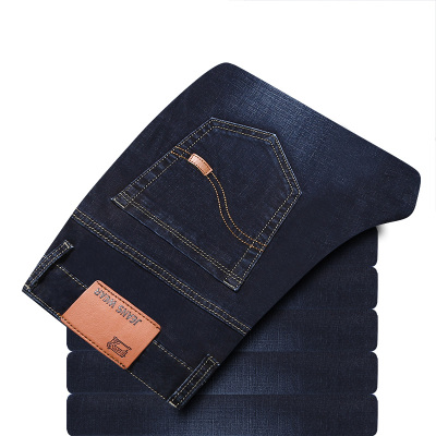 夏季男士牛仔裤高弹力简约时尚男士牛仔裤直筒修身男式长裤子宽松舒适男裤