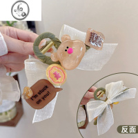 JiMi手工款~可爱卡通双面抓夹ins韩国蝴蝶结发夹女后脑勺鲨鱼夹高级感