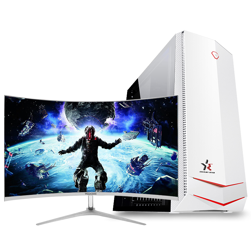 铭能 i9级12核E5-2673V3/RX550 4G独显/16G内存/512G固态 台式机 DIY组装机 台式电脑 商务家用办公组装电脑学生电脑台式娱乐游戏电脑主机+32英寸曲面
