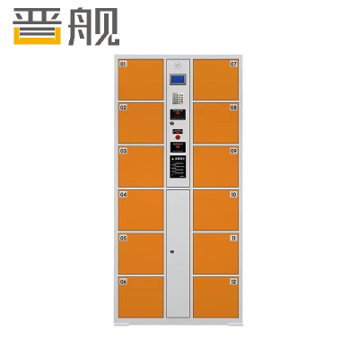 晋舰电子存包柜物品存取柜员工储物柜手机寄存柜铁皮柜 12门红外条码