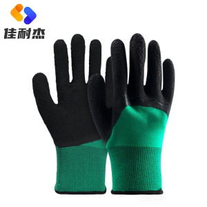 佳耐杰 乳胶挂胶发泡手套 加厚款/双