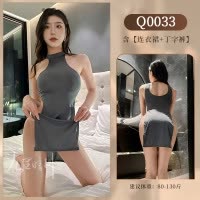 九里晴川高开衩性感睡衣裙内衣性感修身透视女用夏季成人用品 Q0033 均码