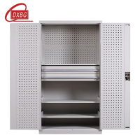 DXBG工具柜加厚铁皮储物柜工厂车间用带抽屉汽修多功能收纳柜通门内二抽柜灰白色