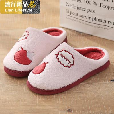 棉拖鞋女冬室内居家用厚底防滑地板保暖月子鞋女情侣可爱拖鞋男冬知义(ZHIYI)