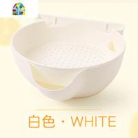 家用多功能沥水客厅水果盘双层果盆懒人嗑瓜子塑料创意水果篮 FENGHOU 米白415洗菜篮洗菜篮