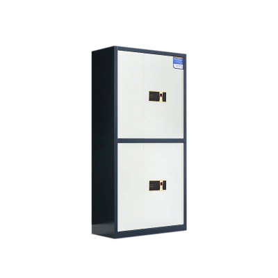 豪利特保密柜财务档案柜文件柜办公室资料储物柜保险柜通双节灰框白门-指纹密码锁