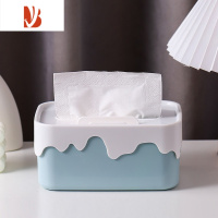 三维工匠可爱创意少女心纸巾盒多抽纸餐巾盒收纳摆件卡通家用客厅桌面 天空蓝1个
