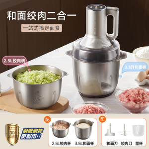 小熊(Bear)绞肉机家用 多功能料理机和面机早餐料理机打泥机碎肉机绞馅机搅拌机揉面绞肉和面一体机QSJ-W05G3