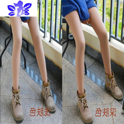Ideamini光腿女秋冬裸感薄绒款超自然加厚加绒春秋肉色袜子双层打底裤