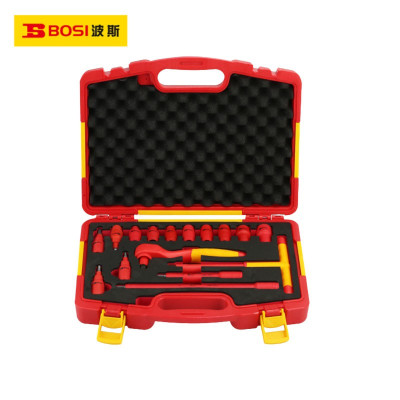 波斯(BOSI)10mm系列VDE绝缘套筒组套(16件套)套