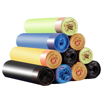 1卷装加厚手提垃圾袋家用厨房一次性牢固抽绳收口塑料袋1卷提绳垃圾袋