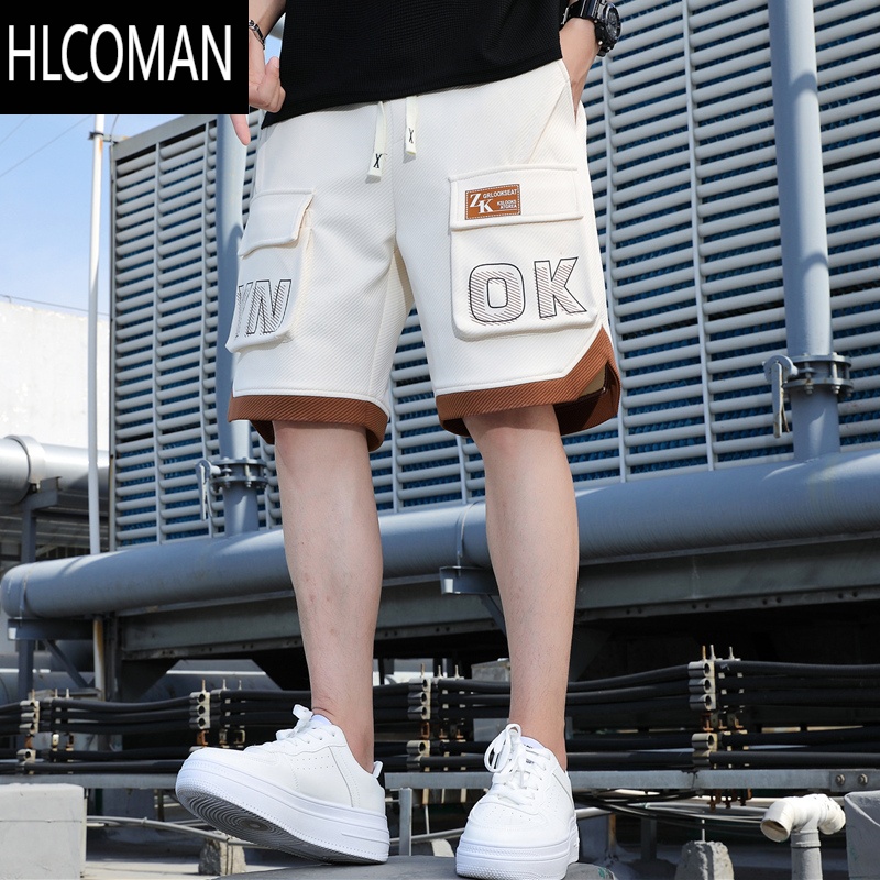 HLCOMAN短裤男夏季薄款透气五分裤子时尚潮牌百搭宽松青年男装运动休闲裤