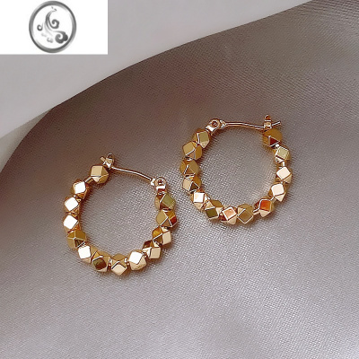 JiMi碎银几两耳圈2023年新款潮耳环小众设计感高级轻奢独特秋冬耳饰女