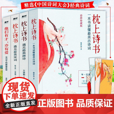 枕上诗书系列全套4册 正版书籍一本书读懂最美古诗词唐诗宋词中国诗词大会精选他们有才亦有爱珍藏版古代文化常识书籍诗词鉴赏书