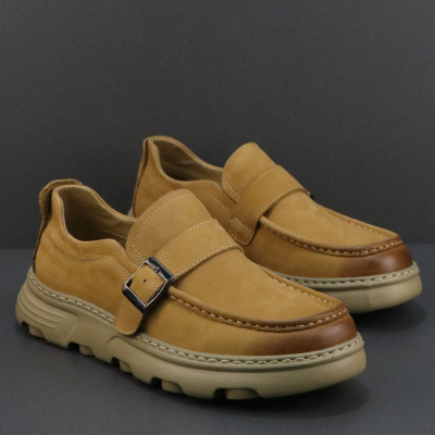 真皮休闲皮鞋男2026新款春季一脚蹬软底英伦潮流勃肯鞋头层牛皮