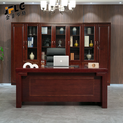 苏宁 金菲罗格 办公家具 实木贴皮桌油漆班台主管桌