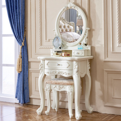 梳妆台卧室小户型迷你欧式化妆台简约多功能化妆柜组装白色梳妆桌
