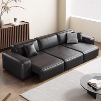 虔度大黑牛真皮多功能沙发电动可调节沙发床客厅豆腐块沙发