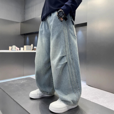 儿童装男童春装裤子2026新款中大童春秋款长裤春季男孩直筒牛仔裤_1