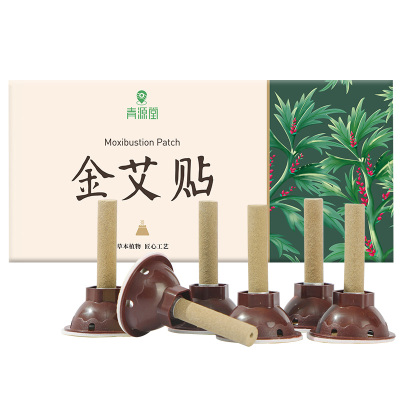 青源堂金艾贴艾灸贴正品家用全身热敷随身灸艾草艾叶艾灸柱家用正品50粒/盒