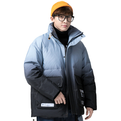 Manloric羽绒服男2020新款冬季韩版潮流渐变男士立领外套加厚棉袄EL-2723