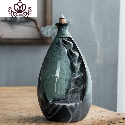 封后倒流香炉陶瓷家用沉香熏香炉室内檀香炉创意个性茶道摆件均-倒流香炉川流不息香薰灯炉/器具