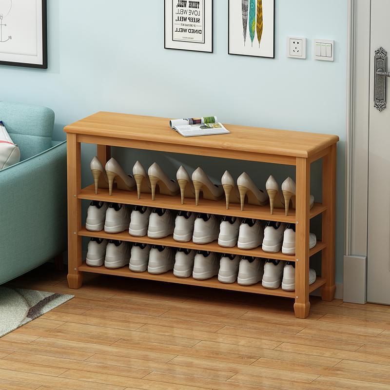 森美人鞋架简易家用实木鞋柜北欧收纳凳口可坐穿鞋凳简约现代换鞋凳