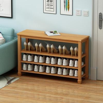 森美人鞋架简易家用实木鞋柜北欧收纳凳口可坐穿鞋凳简约现代换鞋凳