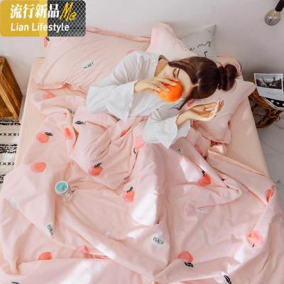 棉空调被四件套可当被套夏天薄被子小清新夏被可水洗棉夏凉被 三维工匠