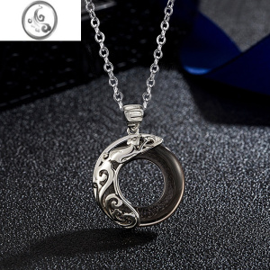 JiMi十二生肖黑曜石项链男女潮学生简约韩版锁骨链情侣配饰品礼物