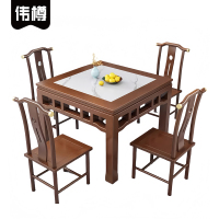 伟樽岩板方桌餐桌98*98*77cm+椅子*4套