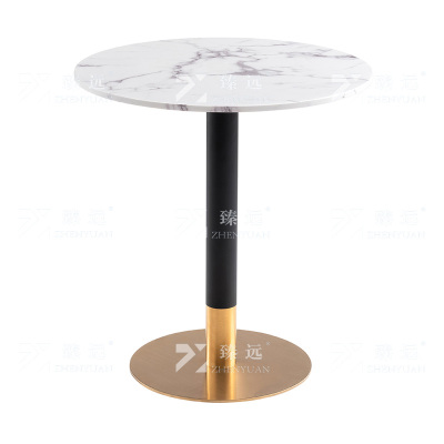 臻远 ZY-VC112706 洽谈桌岩板餐桌 700*700*750 单位:1张