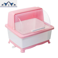 厨房碗筷碗架收纳盒带盖放餐具装碗箱碟盘沥水置物架塑料碗柜家用 三维工匠