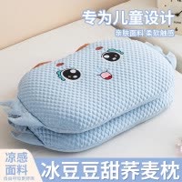 夏季凉感冰丝儿童荞麦枕头枕芯护颈椎助睡眠枕幼儿园宝宝午睡低枕