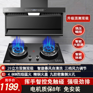 志高(CHIGO)F817+F216A顶侧双吸式自动清洗家用双电机抽烟机燃气灶具烟灶套餐(液化气)