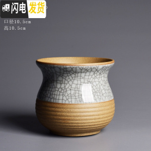 三维工匠蝴蝶兰专用花盆陶瓷哥窑粗陶小号君子兰多肉植物盆栽小老桩陶土盆 [哥窑8200白色-铁线] 中等花盆容器