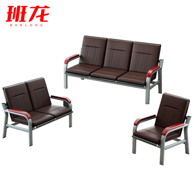 班龙休闲沙发组合1+2+3棕色套