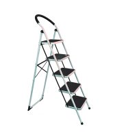 好企来 碳钢 5步圆扶手钢管梯 白 BY—0053 1.75米/架