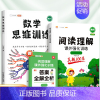 [2本]阅读真题+数学思维训练(全一册) 小学二年级 [正版]阅读理解专项训练书小学一年级二年级三四五六年级课外阅读真题
