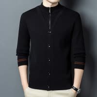 680g莱赛尔羊毛厚款针织开衫男冬季新款加厚保暖毛衣男士外套