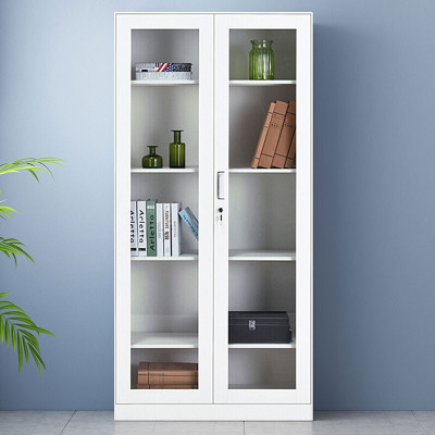 绵冠文件柜拆装办公柜钢制铁皮柜资料柜档案柜储物柜 纯白拆装通玻文件柜