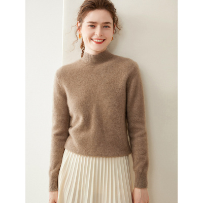 半高领羊绒衫秋冬新款女士短款打底衫韩系风宽松显瘦短款毛衣