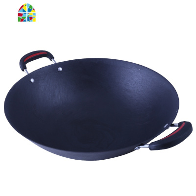 陆川铸铁锅涂层加厚生铁炒锅圆底双耳传统老式家用燃气灶用 FENGHOU 所锅都可不要双耳,联系客服。
