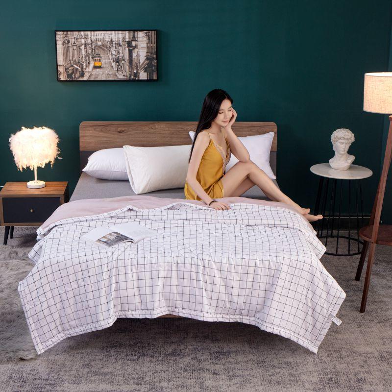 水洗棉夏季格子空调被