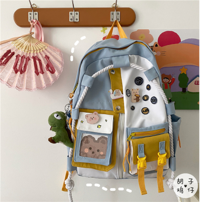 派尼美特韩国ins工装双肩包日系学生书包女港风原宿ulzzang大容量背包