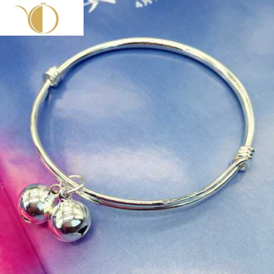 Chunmi热卖的新款脚镯男女开口实心脚环足银响铃铛脚链宝宝