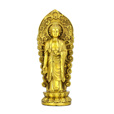 宏图好运铜西方三圣阿弥陀佛观世音大势至菩萨佛像神像家用礼品摆件
