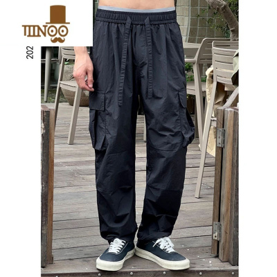 YANXU夏季男学生速干薄款直筒休闲工装裤宽松多口袋个性网红美式伞兵裤