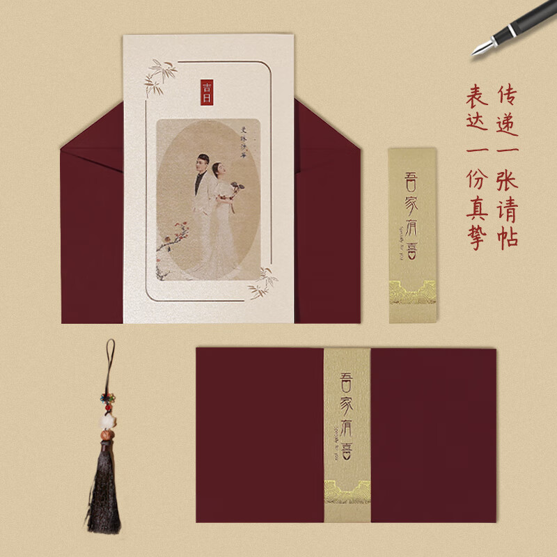 2025新款结婚请帖定制高端婚礼请柬创意照片网红中式喜帖邀请函